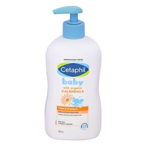 Sữa tắm & gội 2in1 cho bé Cetaphil Baby chiết xuất hoa cúc hữu cơ 400 ml (mọi độ tuổi)