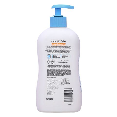 Sữa tắm & gội 2in1 cho bé Cetaphil Baby chiết xuất hoa cúc hữu cơ 400 ml (mọi độ tuổi)