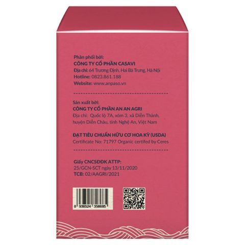 Mì ăn dặm hữu cơ củ cải đỏ và củ dền Anpaso 120g Organic (từ 7 tháng)