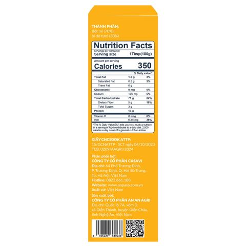 Mì Somen ăn dặm Anpaso vị bí đỏ 100g