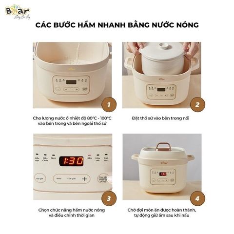 Nồi nấu chậm Bear 1,6L SB-NNC16