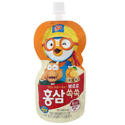 Nước trái cây Pororo hồng sâm vị cam 100 ml (từ 1 tuổi)