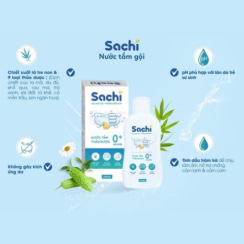 Nước tắm thảo dược Sachi 500ml