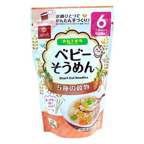 Mì somen ăn dặm 5 vị ngũ cốc Hakubaku 100g (từ 6 tháng)