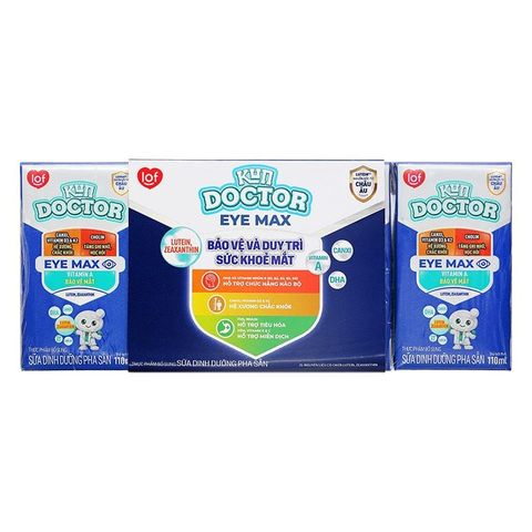 Lốc 4 hộp sữa pha sẵn Kun Doctor Eye Max hương vani 110 ml