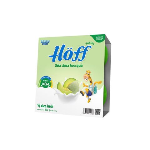 Sữa chua Hoff vị dưa lưới cho bé từ 6 tháng tuổi vỉ 4 hộp x 55g