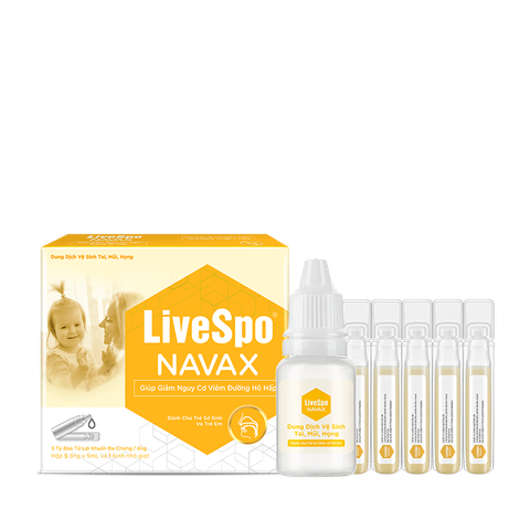 Dung dịch vệ sinh tai, mũi, họng LiveSpo NAVAX (5 ống)- Giúp giảm nguy cơ viêm đường hô hấp