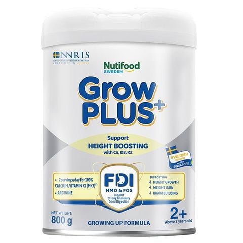 [TEST SẢN PHẨM] Sữa bột Nutifood GrowPLUS+ bạc 1+ hương vani 800g (1 - 2 tuổi)