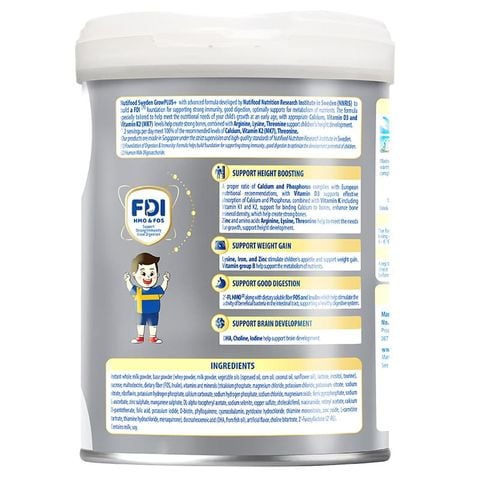 Sữa bột Nutifood GrowPLUS+ bạc 1+ hương vani 800g (1 - 2 tuổi)