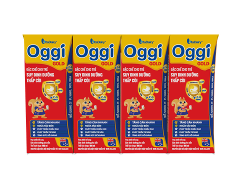 Sữa bột pha sẵn Oggi Gold 110ml cho trẻ suy dinh dưỡng (lốc 4 hộp)