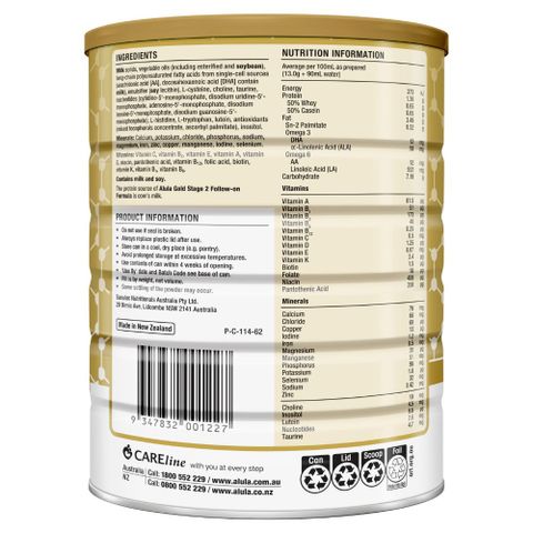 Sữa bột Alula Gold Số 2 900g (6 - 12 tháng) Follow-on