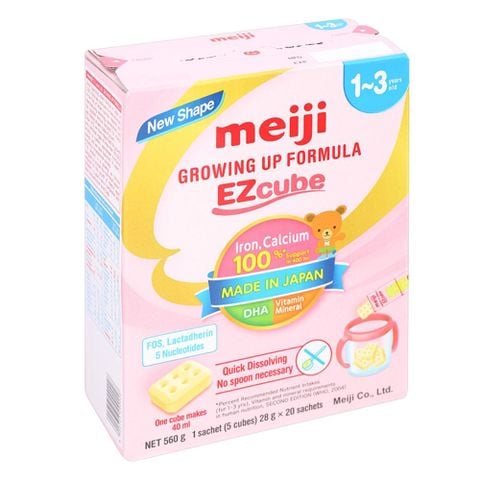 Sữa bột dạng thanh Meiji Growing Up Formula Ezcube 560g (1 - 3 tuổi)
