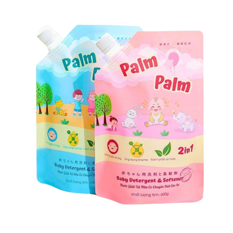 Nước giặt xả hữu cơ cho bé Palm Palm xanh- hương anh đào 1400g