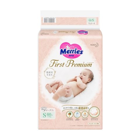 Bỉm dán Merries First Premium size S60