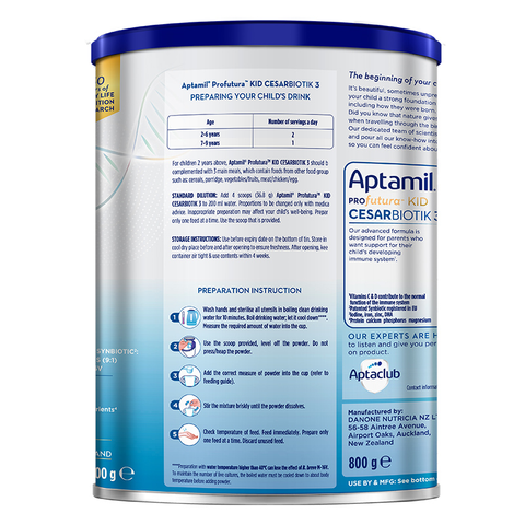 Sữa bột Aptamil Profutura Kid Cesarbiotik số 3 800g (từ 2 tuổi)