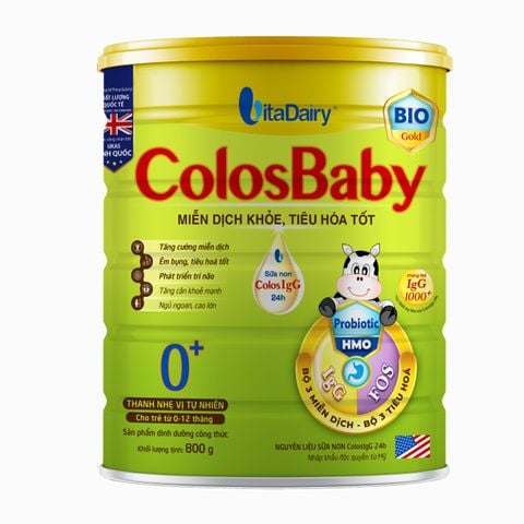 Sữa bột ColosBaby Bio Gold 0+ (sữa non) hương vani 800g (0 - 12 tháng)