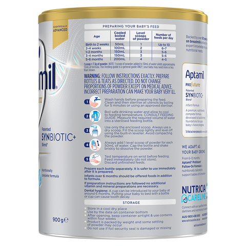 Sữa bột Aptamil Úc Profutura số 1 900g (0 - 6 tháng)