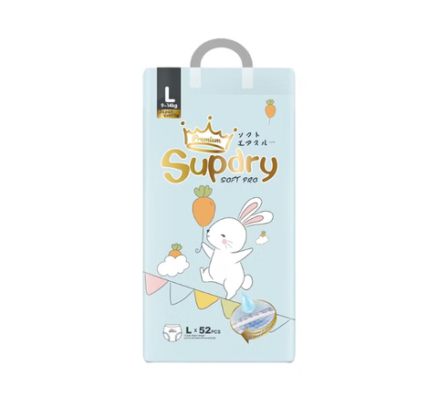 Tã bỉm Supdry Premium size L 52 miếng (cho bé trên 9 – 14kg)