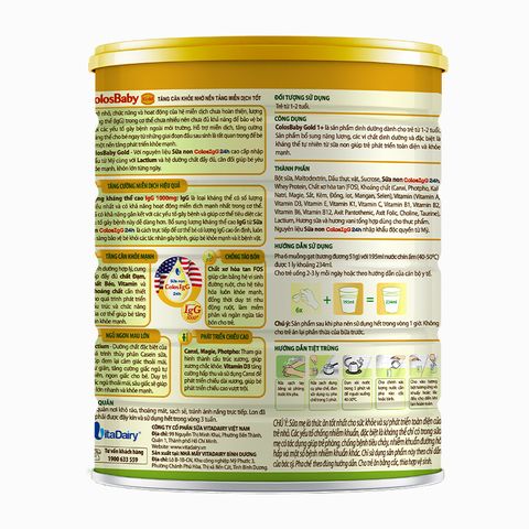 Sữa bột ColosBaby Gold 1+ (sữa non) hương vani 800g (1 - 2 tuổi)