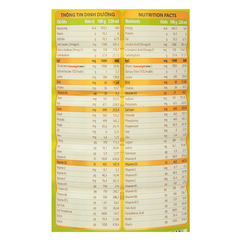 Sữa bột ColosBaby Gold D3K2 2+ (sữa non) 800g (từ 2 tuổi)