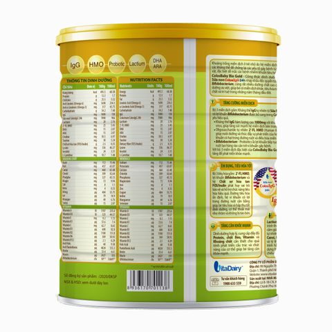 Sữa bột ColosBaby Bio Gold 0+ (sữa non) hương vani 800g (0 - 12 tháng)