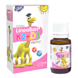 LineaBon K2+D3 Plus hỗ trợ hấp thu canxi, 15 ml dạng nhỏ giọt (từ 0 tháng)