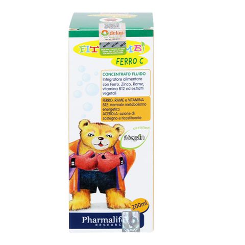 Siro Fitobimbi Ferro C bổ sung sắt, kẽm và vitamin C hương táo, 200 ml dạng uống (6 tháng - 12 tuổi)