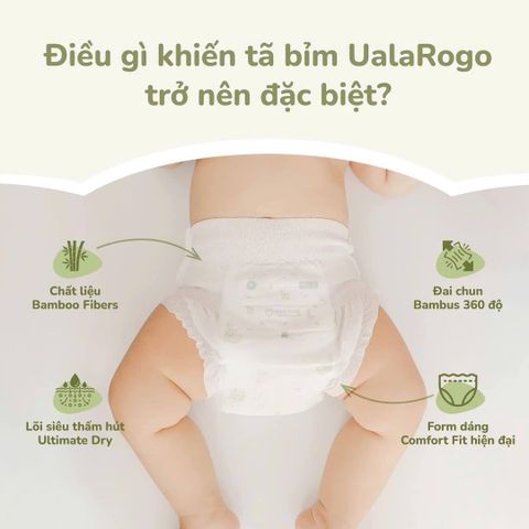 Tã dán UalaRogo size M 52 miếng (cho bé 6-11kg)