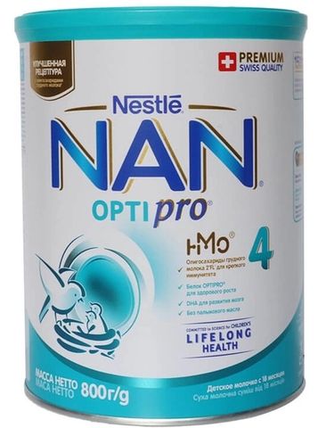 Sữa bột NAN Optipro HMO số 4 800g (trên 18 tháng)
