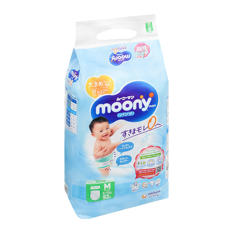 Tã quần Moony Blue size M 52 miếng (cho bé 6-12 kg)