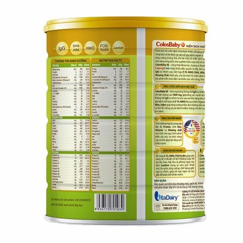 Sữa bột ColosBaby IQ Gold 0+ (sữa non) hương vani 800g (0 - 12 tháng)
