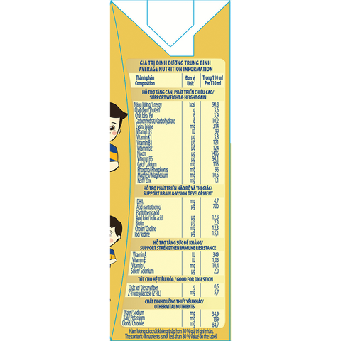 Lốc 4 hộp sữa non pha sẵn Nutifood GrowPLUS+ Colos Immunel hương vani 110 ml (từ 1 tuổi)