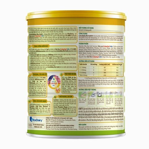 Sữa bột ColosBaby Bio Gold 0+ (sữa non) hương vani 800g (0 - 12 tháng)