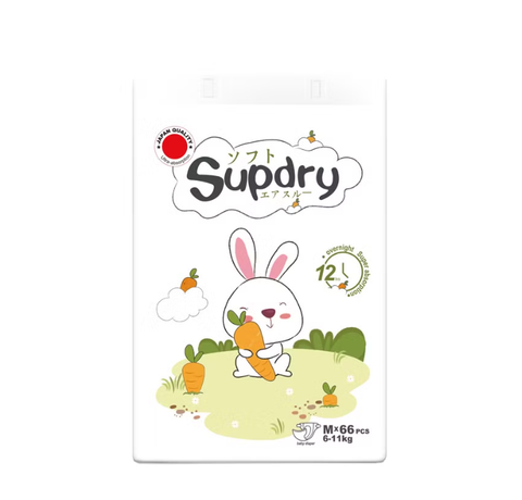 Tã dán Supdry trắng size M 66 miếng (cho bé từ 6 -11kg)