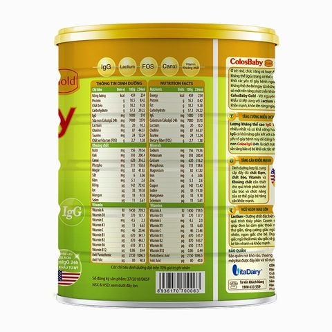 Sữa bột ColosBaby Gold 2+ (sữa non) hương vani 800g (từ 2 tuổi)