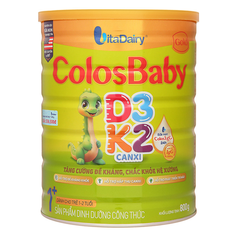Sữa bột ColosBaby Gold D3K2 1+ (sữa non) 800g (1 - 2 tuổi)