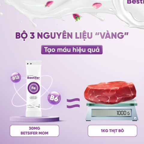 Bestifer Mom- Hỗ trợ bổ sung sắt, hỗ trợ giảm thiếu máu do thiếu sắt