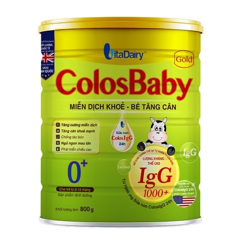 Sữa bột ColosBaby Gold 0+ (sữa non) hương vani 800g (0 - 12 tháng)