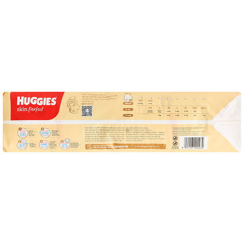 Tã dán Huggies Skin Perfect size S 80 + 2 miếng (4 - 8 kg)