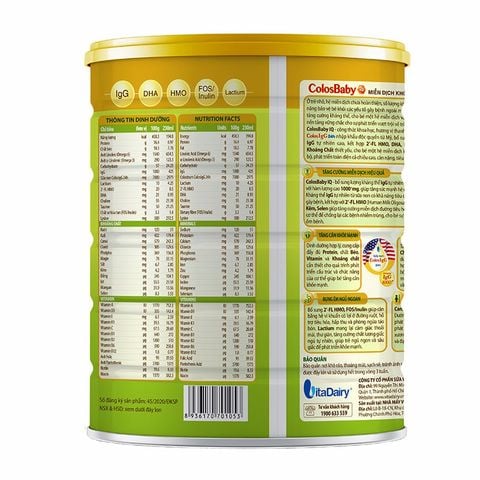 Sữa bột ColosBaby IQ Gold 1+ (sữa non) hương vani 800g (1 - 2 tuổi)