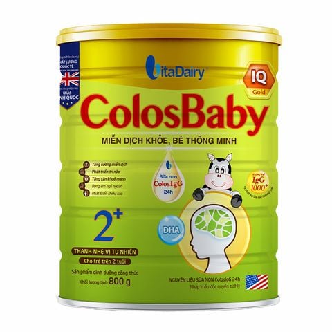 Sữa bột ColosBaby IQ Gold 2+ (sữa non) hương vani 800g (từ 2 tuổi)
