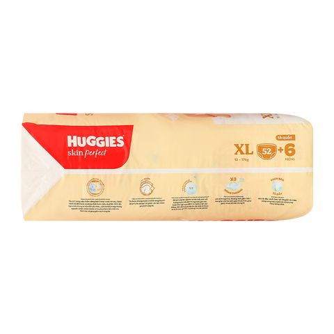 Tã quần Huggies Skin Perfect size XL 52 + 6 miếng (12 - 17 kg)
