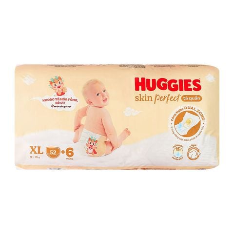 Tã quần Huggies Skin Perfect size XL 52 + 6 miếng (12 - 17 kg)