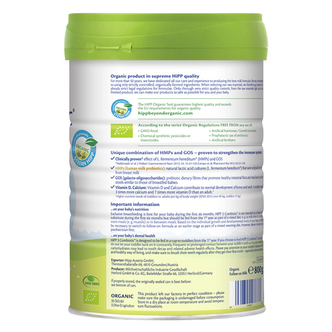 Sữa bột HiPP Organic Combiotic số 3 800g (1 - 3 tuổi)