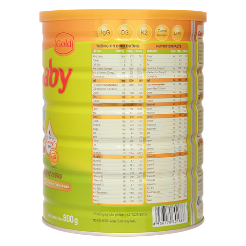 Sữa bột ColosBaby Gold D3K2 1+ (sữa non) 800g (1 - 2 tuổi)