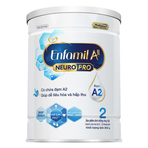 Sữa bột Enfamil A2 Neuropro Follow Up Formula số 2 (đạm quý A2) 800g (6 - 12 tháng)