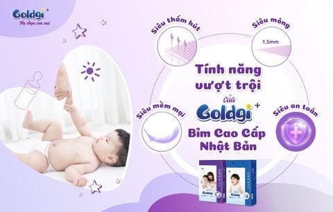 Tã dán GOLDGI X5 size M 66 miếng (cho bé từ 4-8kg)