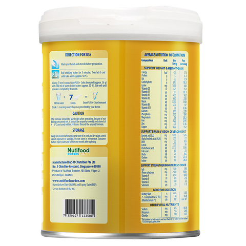 Sữa bột Nutifood GrowPLUS+ Colos Immunel 2+ hương vani 800g (từ 2 tuổi)