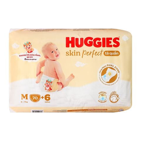 Tã quần Huggies Skin Perfect size M 70 + 6 miếng (6 - 11 kg)