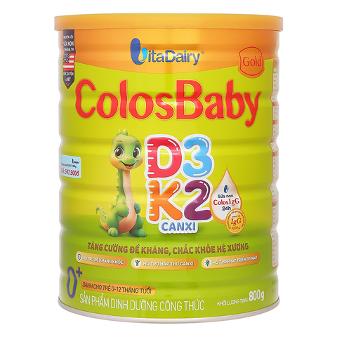Sữa bột ColosBaby Gold D3K2 0+ (sữa non) 800g (0 - 12 tháng)